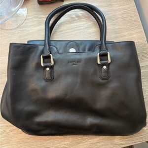 Frederic Leather Purse Black Top Handle